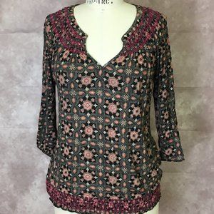 Lucky Brand Split Neck Top